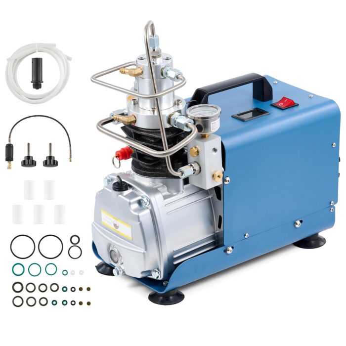CREWORKS PCP Kompressor 300bar Automatisch Luftkompressor-Pumpe 4500PSI Hochdruckluftpumpe 1800W Kompressorpumpe Auto-Stop Kompressor 30MPA Hochdruck PCP Inflator für die Aufblasflasche