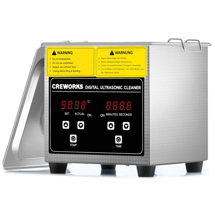 CREWORKS Profi Ultraschallreinigungsgerät 30L (Echtes Volumen) mit Degas & Soft-Modus, Ultraschallreiniger Edelstahl mit Heizung & Timer, für Brillen, Schmuck, Uhren, Gebiss & Münzen, inkl. Korb