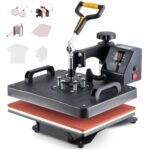 CREWORKS Hitzepresse Transferpresse 1250W Heat Press Heißpresse 360 Grad Schwenkbar DIY Mulitifunktional Sublimation Wärmepresse (38x30cm 8 in 1)