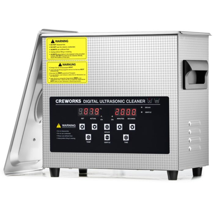 CREWORKS Profi Ultraschallreinigungsgerät 30L (Echtes Volumen) mit Degas & Soft-Modus, Ultraschallreiniger Edelstahl mit Heizung & Timer, für Brillen, Schmuck, Uhren, Gebiss & Münzen, inkl. Korb