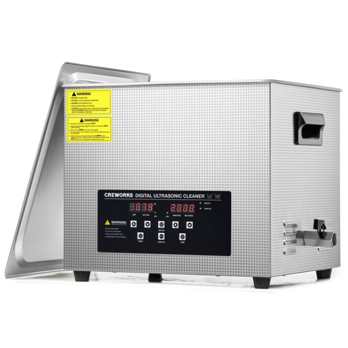 CREWORKS Profi Ultraschallreinigungsgerät 30L (Echtes Volumen) mit Degas & Soft-Modus, Ultraschallreiniger Edelstahl mit Heizung & Timer, für Brillen, Schmuck, Uhren, Gebiss & Münzen, inkl. Korb