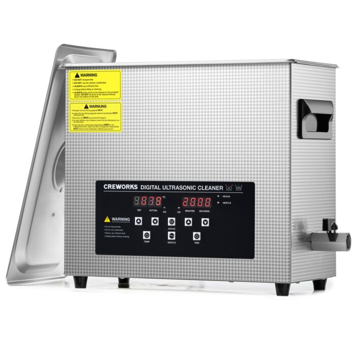 CREWORKS Profi Ultraschallreinigungsgerät 30L (Echtes Volumen) mit Degas & Soft-Modus, Ultraschallreiniger Edelstahl mit Heizung & Timer, für Brillen, Schmuck, Uhren, Gebiss & Münzen, inkl. Korb